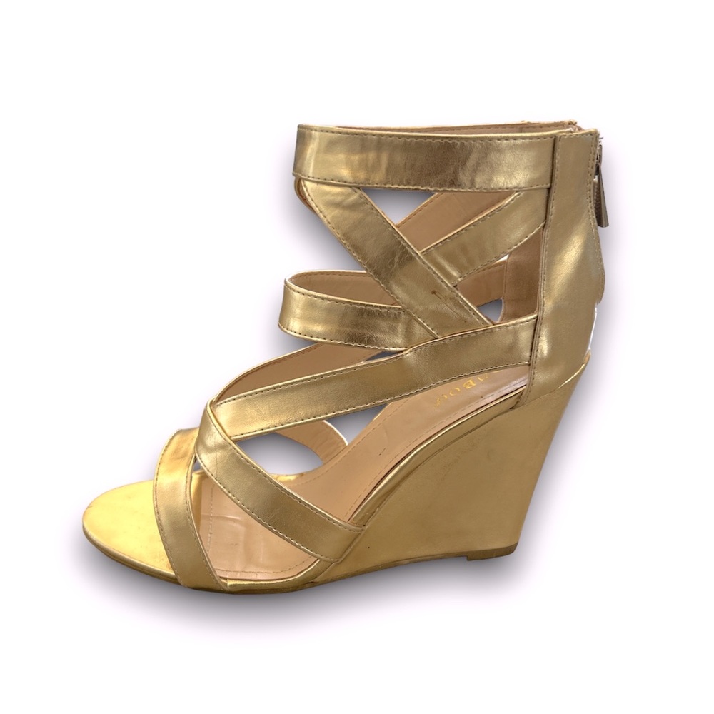 3/$15 Gold Wedge Heels Sandals